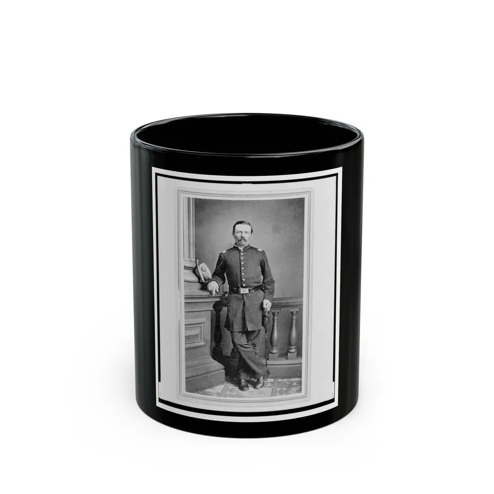 Peter Cappell, Union Officer In The 32nd Indiana Regiment, Full-Length Portrait, Standing, Facing Front (U.S. Civil War) Black Coffee Mug-11oz-Go Mug Yourself