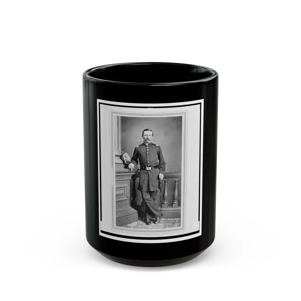 Peter Cappell, Union Officer In The 32nd Indiana Regiment, Full-Length Portrait, Standing, Facing Front (U.S. Civil War) Black Coffee Mug-15oz-Go Mug Yourself