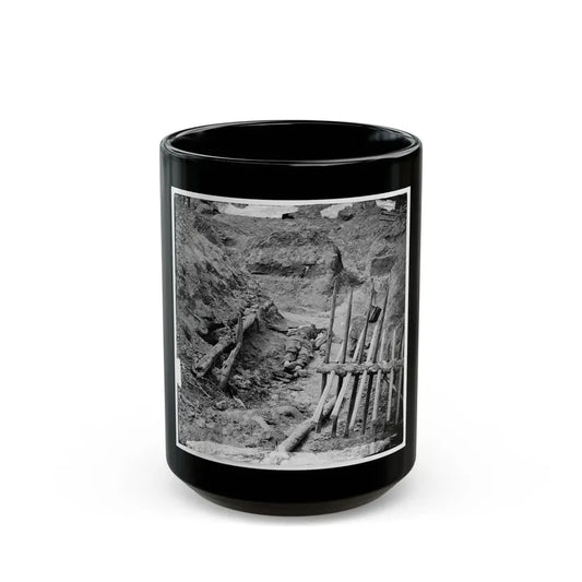 Petersburg, Va. Dead Confederate Soldier, In Trench Beyond A Section Of Chevaux-De-Frise (U.S. Civil War) Black Coffee Mug 15oz - Go Mug Yourself