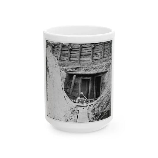 Petersburg, Va. Entrance To Mine In Fort Mahone, Intended To Undermine Fort Sedgwick (U.S. Civil War) White Coffee Mug 15oz - Go Mug Yourself