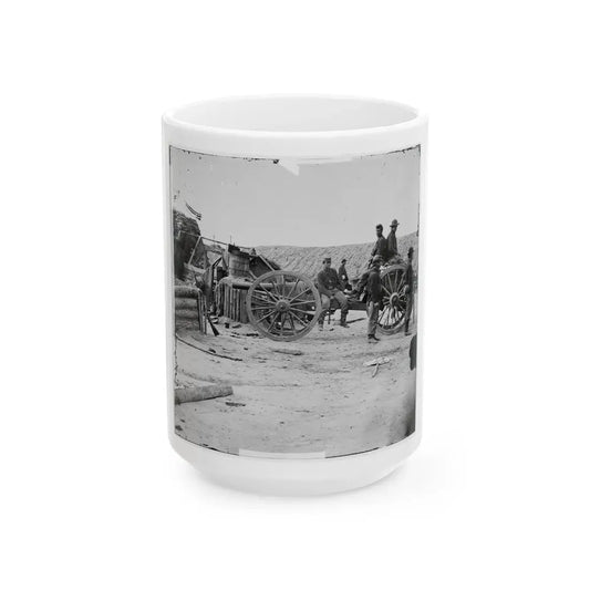 Petersburg, Va. Federal Soldiers Removing Artillery From Confederate Fortifications (U.S. Civil War) White Coffee Mug 15oz - Go Mug Yourself