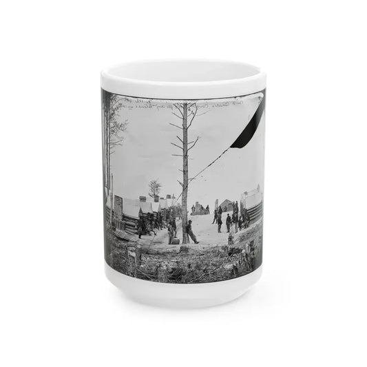 Petersburg, Va. General View Of Camp Of Oneida, N.Y., Independent Cavalry Company At Army Headquarters, With Men At Leisure (U.S. Civil War) White Coffee Mug 15oz - Go Mug Yourself