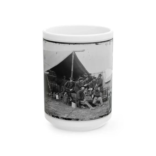 Petersburg, Va. Group Of The Quartermaster Department, 1st Division, 9th Corps, At Leisure (U.S. Civil War) White Coffee Mug 15oz - Go Mug Yourself