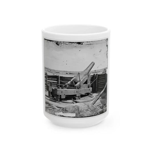 Petersburg, Va. Heavy Gun Mounted On Inner Line Of Confederate Fortifications (U.S. Civil War) White Coffee Mug 15oz - Go Mug Yourself