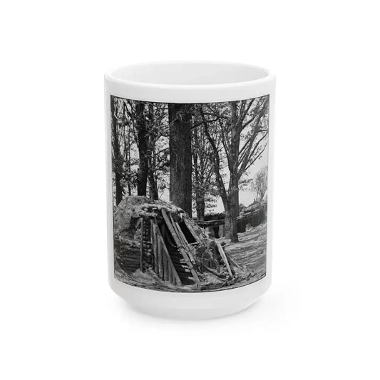 Petersburg, Va. Interior Of Fort Steadman; Bomb-Proof In Foreground (U.S. Civil War) White Coffee Mug 15oz - Go Mug Yourself