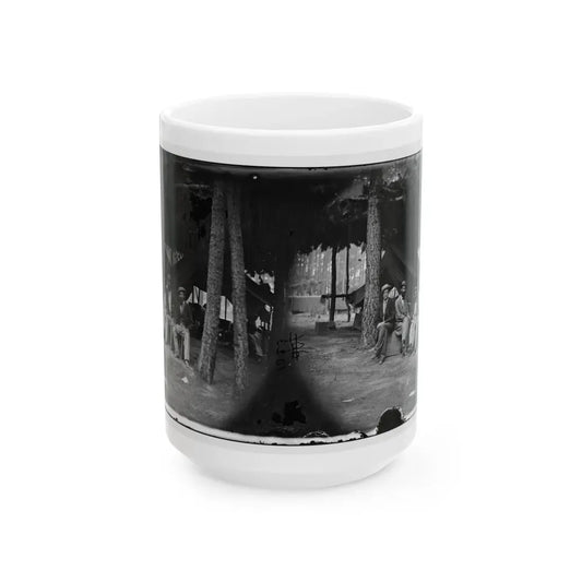 Petersburg, Va. Military Telegraph Operators At Headquarters; Another Group (U.S. Civil War) White Coffee Mug 15oz - Go Mug Yourself