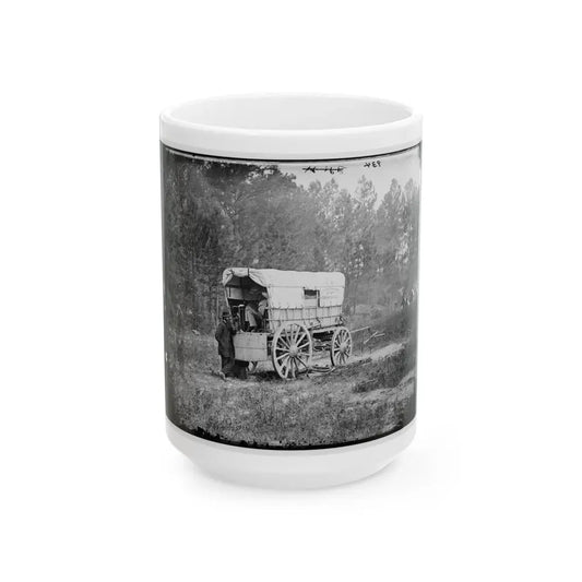 Petersburg, Va. U.S. Military Telegraph Battery Wagon, Army Of The Potomac Headquarters (U.S. Civil War) White Coffee Mug 15oz - Go Mug Yourself