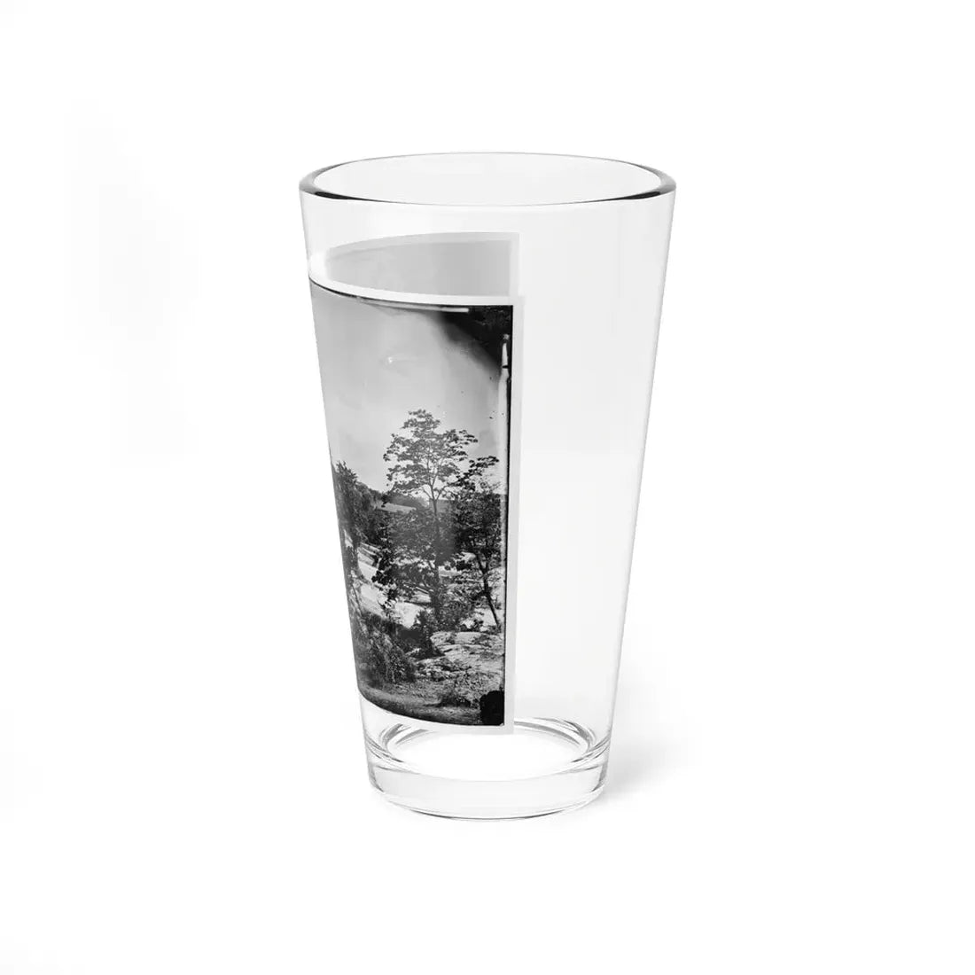 Petersburg, Va., Vicinity. Johnson's Mill On The Appomattox Near Campbell's Bridge; Soldiers Standing On Rocks In The Stream (U.S. Civil War) Pint Glass 16oz - Go Mug Yourself