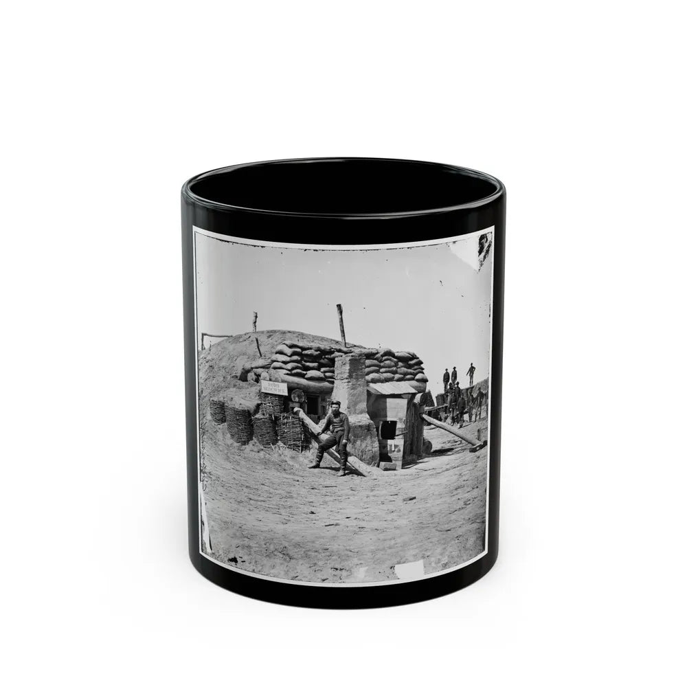 Petersburg, Va. Bomb-Proof Quarters, Fort Sedgwick ( Fort Hell ) (U.S. Civil War) Black Coffee Mug-11oz-Go Mug Yourself