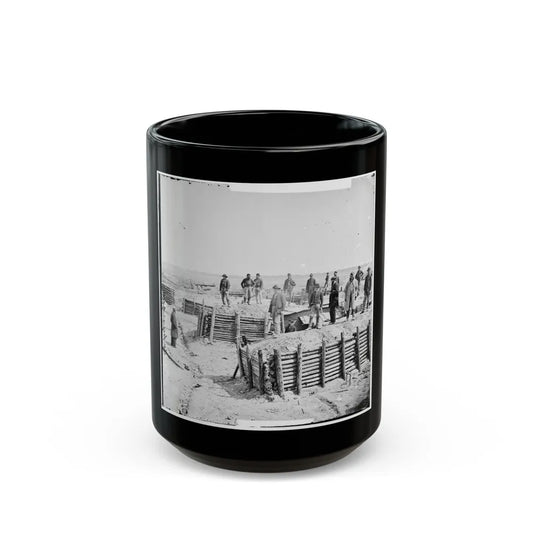 Petersburg, Va. Breastworks Of The Confederate Fort Mahone ( Fort Damnation ) (U.S. Civil War) Black Coffee Mug-15oz-Go Mug Yourself