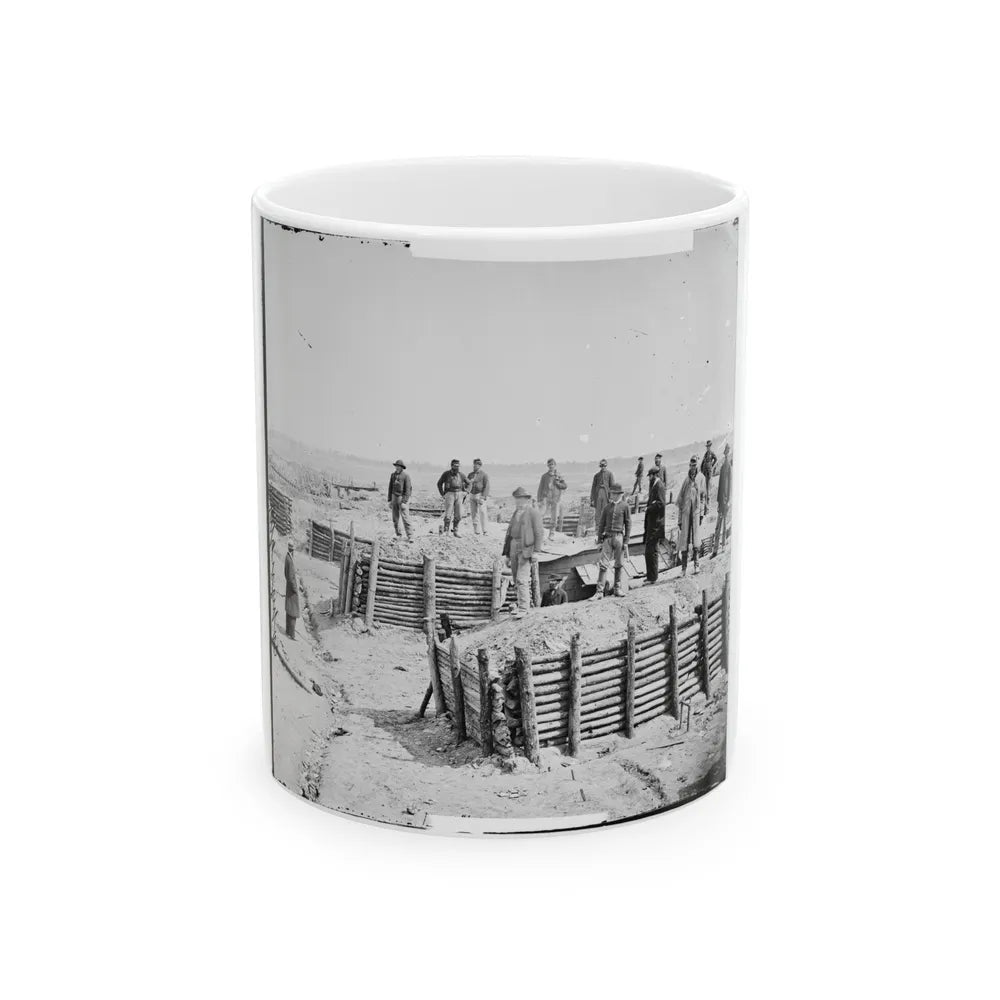 Petersburg, Va. Breastworks Of The Confederate Fort Mahone ( Fort Damnation ) (U.S. Civil War) White Coffee Mug-11oz-Go Mug Yourself