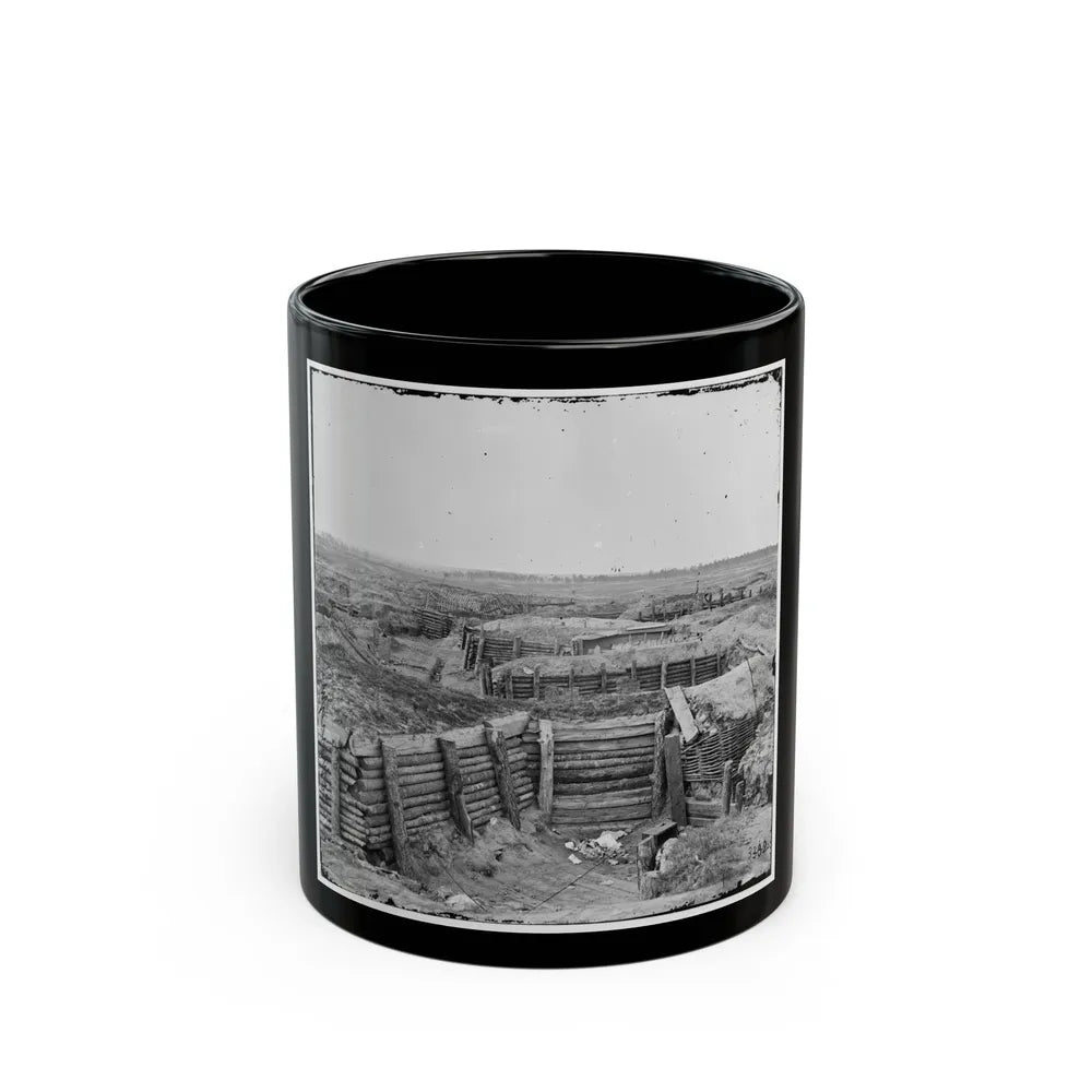 Petersburg, Va. Confederate Fortifications With Chevaux-De-Frise Beyond (U.S. Civil War) Black Coffee Mug-11oz-Go Mug Yourself