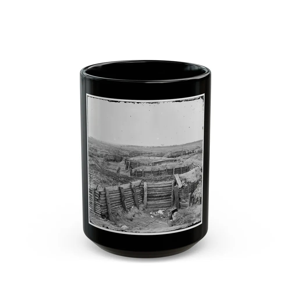 Petersburg, Va. Confederate Fortifications With Chevaux-De-Frise Beyond (U.S. Civil War) Black Coffee Mug-15oz-Go Mug Yourself