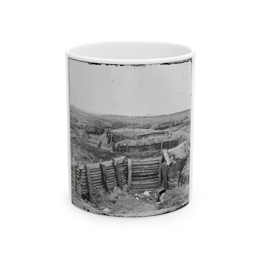 Petersburg, Va. Confederate Fortifications With Chevaux-De-Frise Beyond (U.S. Civil War) White Coffee Mug-11oz-Go Mug Yourself