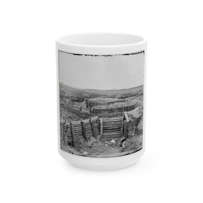 Petersburg, Va. Confederate Fortifications With Chevaux-De-Frise Beyond (U.S. Civil War) White Coffee Mug-15oz-Go Mug Yourself