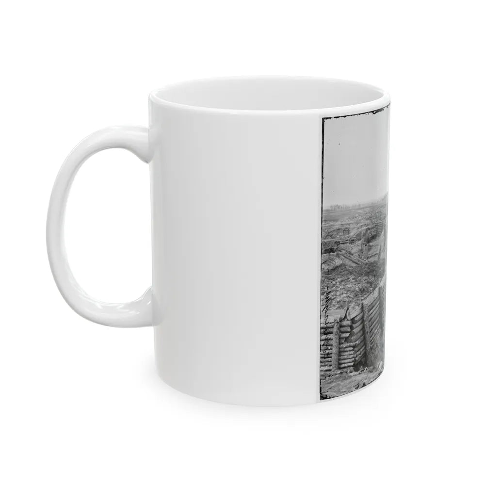 Petersburg, Va. Confederate Fortifications With Chevaux-De-Frise Beyond (U.S. Civil War) White Coffee Mug-Go Mug Yourself