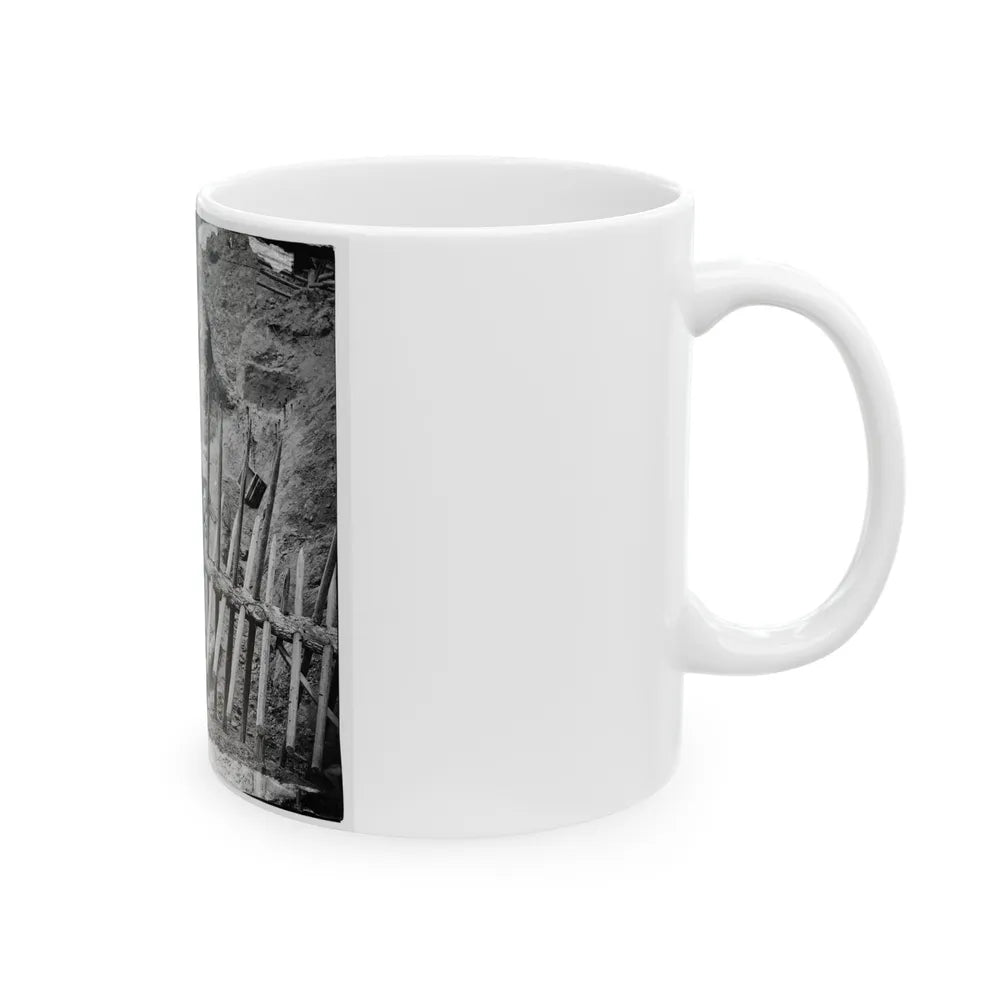 Petersburg, Va. Dead Confederate Soldier, In Trench Beyond A Section Of Chevaux-De-Frise (U.S. Civil War) White Coffee Mug-Go Mug Yourself