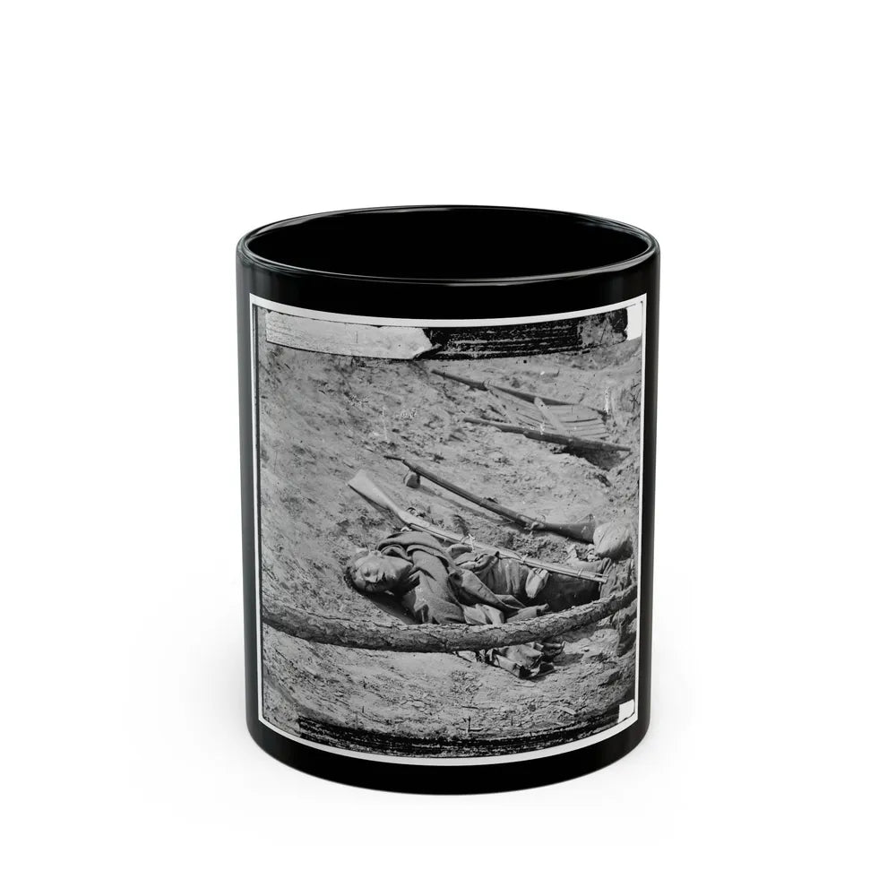 Petersburg, Va. Dead Confederate Soldier With Gun (U.S. Civil War) Black Coffee Mug-11oz-Go Mug Yourself