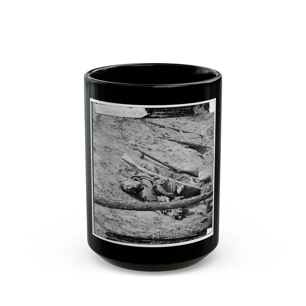 Petersburg, Va. Dead Confederate Soldier With Gun (U.S. Civil War) Black Coffee Mug-15oz-Go Mug Yourself