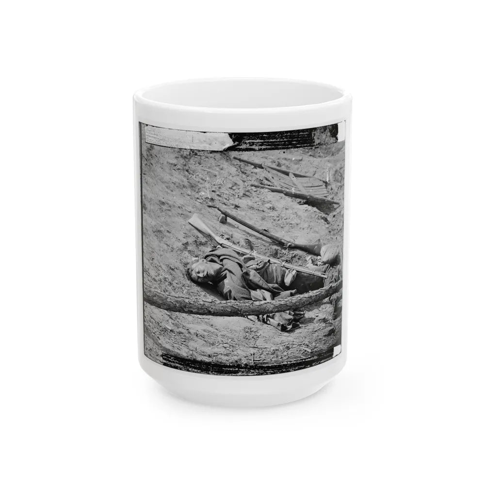 Petersburg, Va. Dead Confederate Soldier With Gun (U.S. Civil War) White Coffee Mug-15oz-Go Mug Yourself