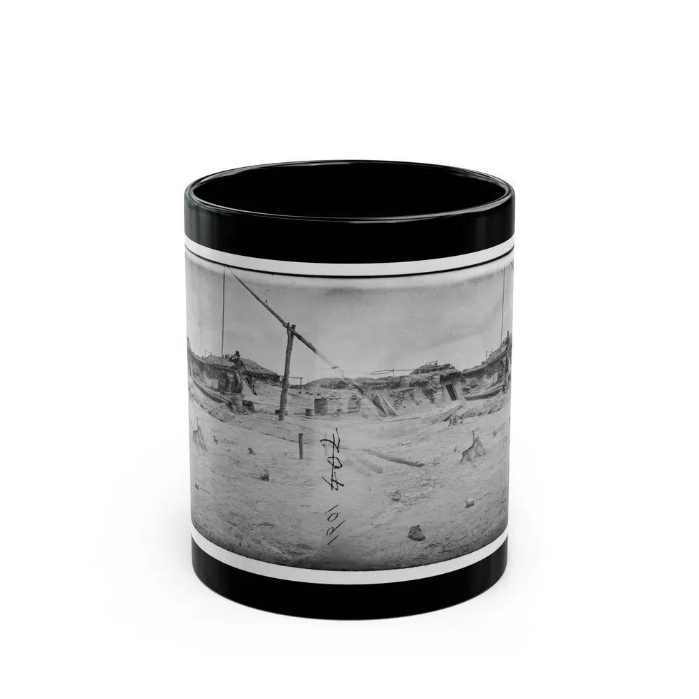 Petersburg, Va. Earthworks In Front Of The Town (U.S. Civil War) Black Coffee Mug-11oz-Go Mug Yourself