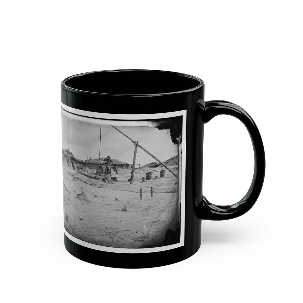 Petersburg, Va. Earthworks In Front Of The Town (U.S. Civil War) Black Coffee Mug-Go Mug Yourself