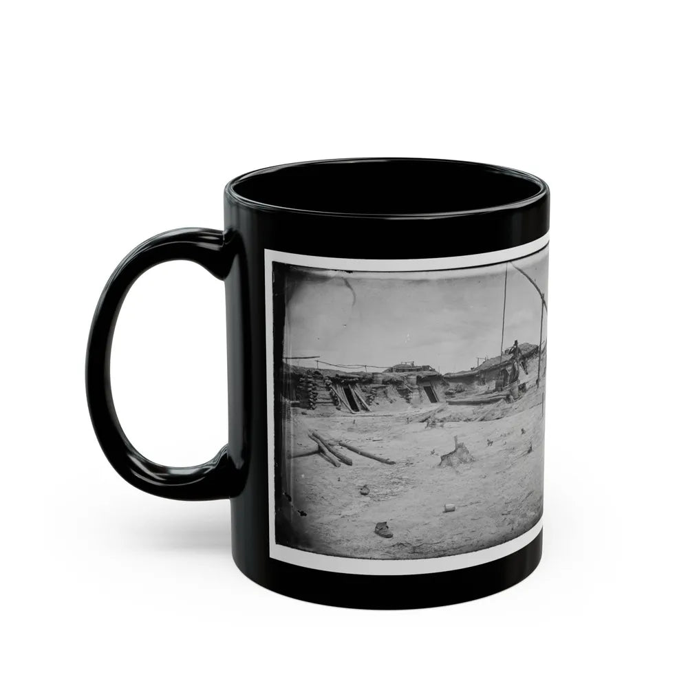 Petersburg, Va. Earthworks In Front Of The Town (U.S. Civil War) Black Coffee Mug-Go Mug Yourself