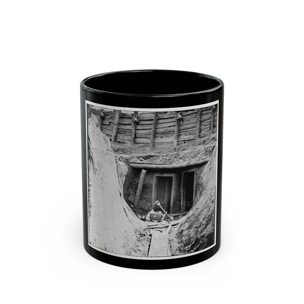 Petersburg, Va. Entrance To Mine In Fort Mahone, Intended To Undermine Fort Sedgwick (U.S. Civil War) Black Coffee Mug-11oz-Go Mug Yourself