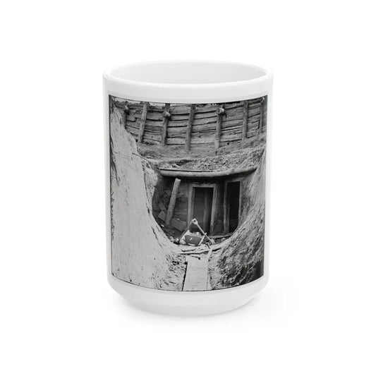 Petersburg, Va. Entrance To Mine In Fort Mahone, Intended To Undermine Fort Sedgwick (U.S. Civil War) White Coffee Mug-15oz-Go Mug Yourself