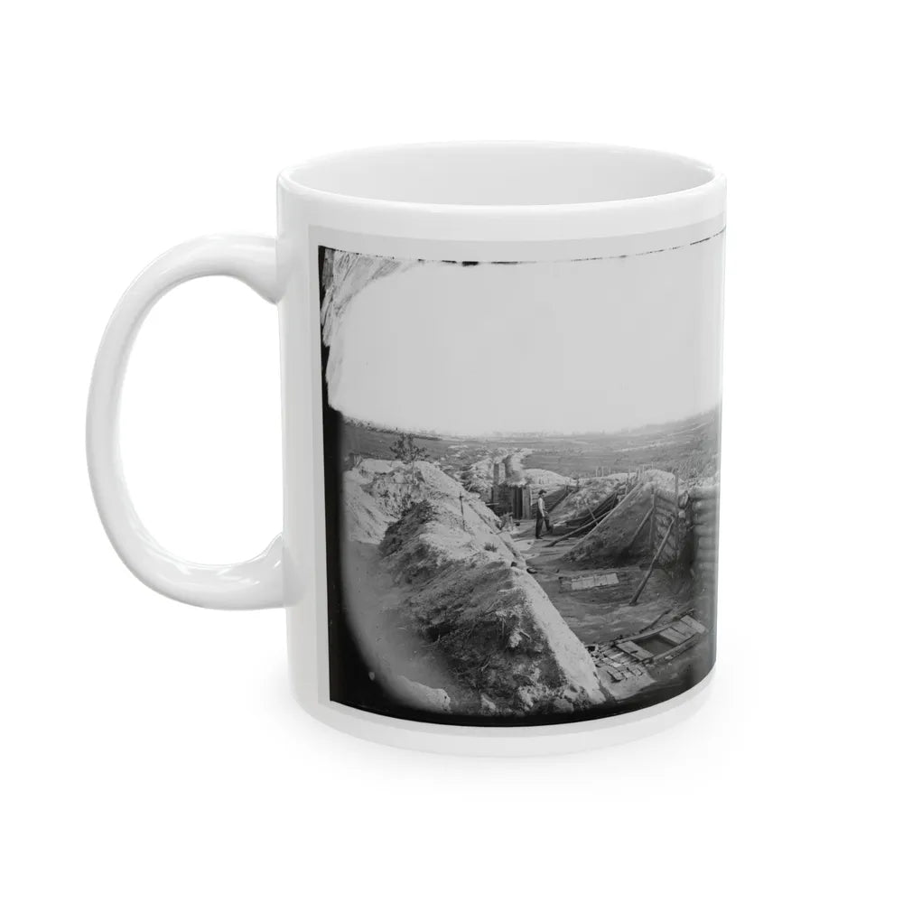 Petersburg, Va. Federal Line Near Fort Morton (U.S. Civil War) White Coffee Mug-Go Mug Yourself