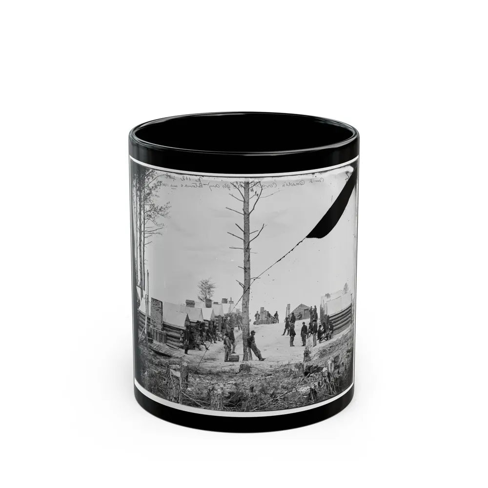 Petersburg, Va. General View Of Camp Of Oneida, N.Y., Independent Cavalry Company At Army Headquarters, With Men At Leisure (U.S. Civil War) Black Coffee Mug-11oz-Go Mug Yourself