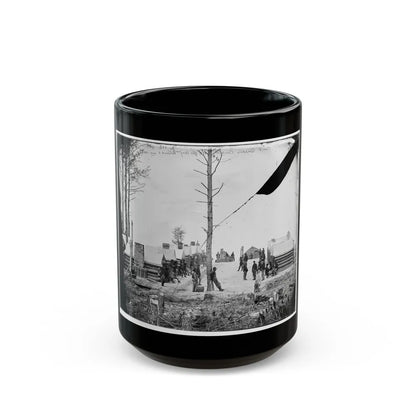 Petersburg, Va. General View Of Camp Of Oneida, N.Y., Independent Cavalry Company At Army Headquarters, With Men At Leisure (U.S. Civil War) Black Coffee Mug-15oz-Go Mug Yourself