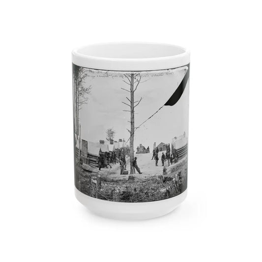 Petersburg, Va. General View Of Camp Of Oneida, N.Y., Independent Cavalry Company At Army Headquarters, With Men At Leisure (U.S. Civil War) White Coffee Mug-15oz-Go Mug Yourself