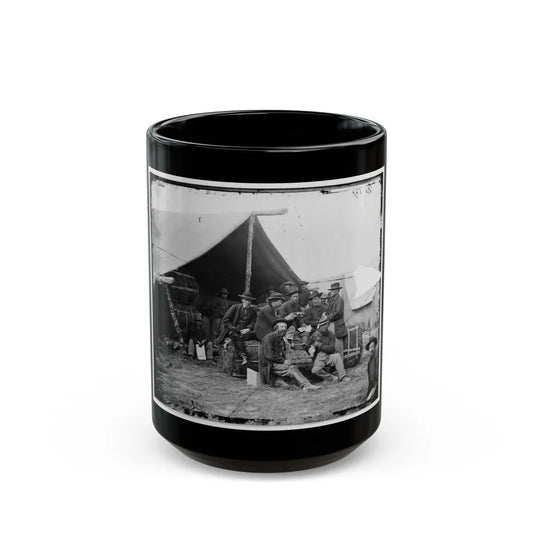 Petersburg, Va. Group Of The Quartermaster Department, 1st Division, 9th Corps, At Leisure (U.S. Civil War) Black Coffee Mug-15oz-Go Mug Yourself