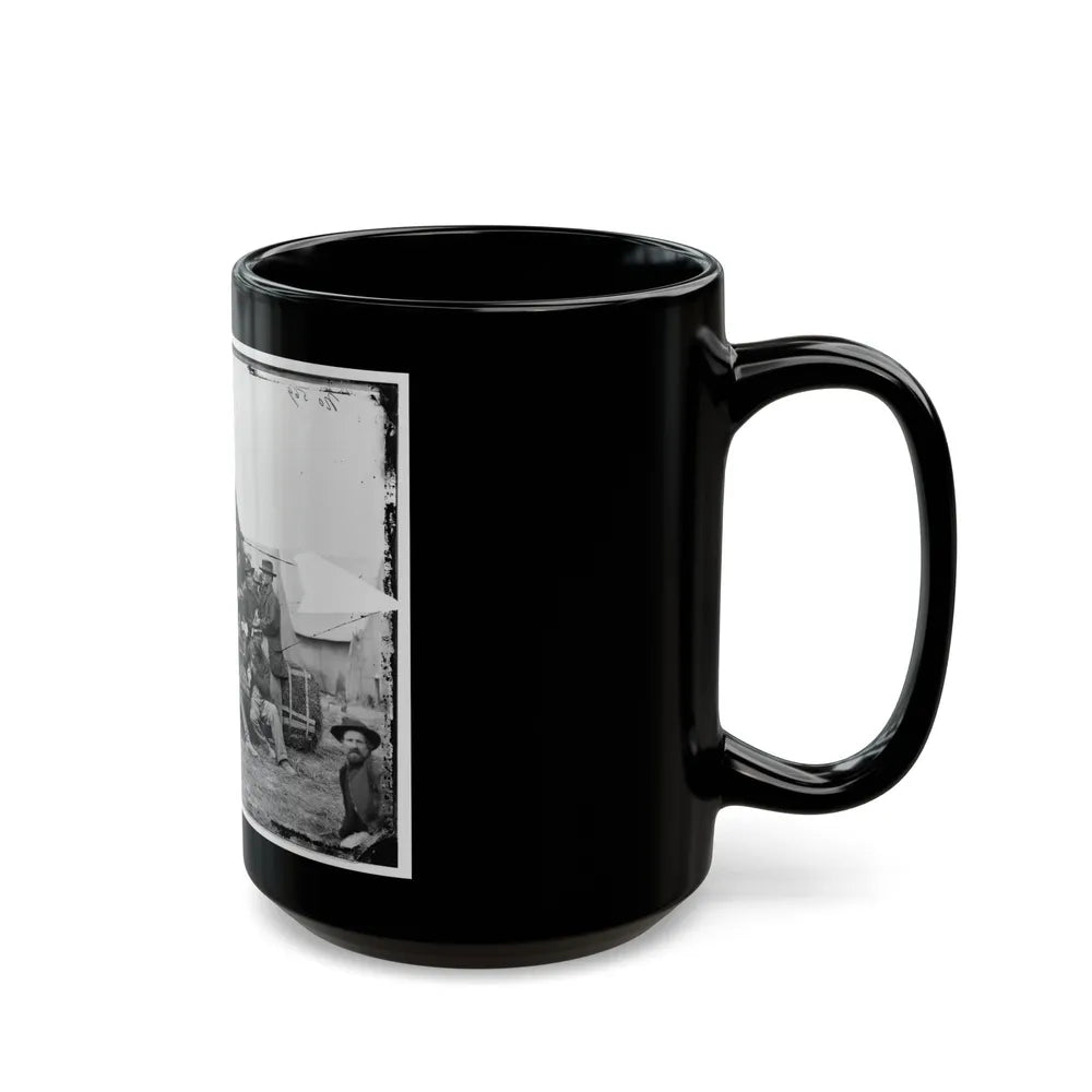 Petersburg, Va. Group Of The Quartermaster Department, 1st Division, 9th Corps, At Leisure (U.S. Civil War) Black Coffee Mug-Go Mug Yourself