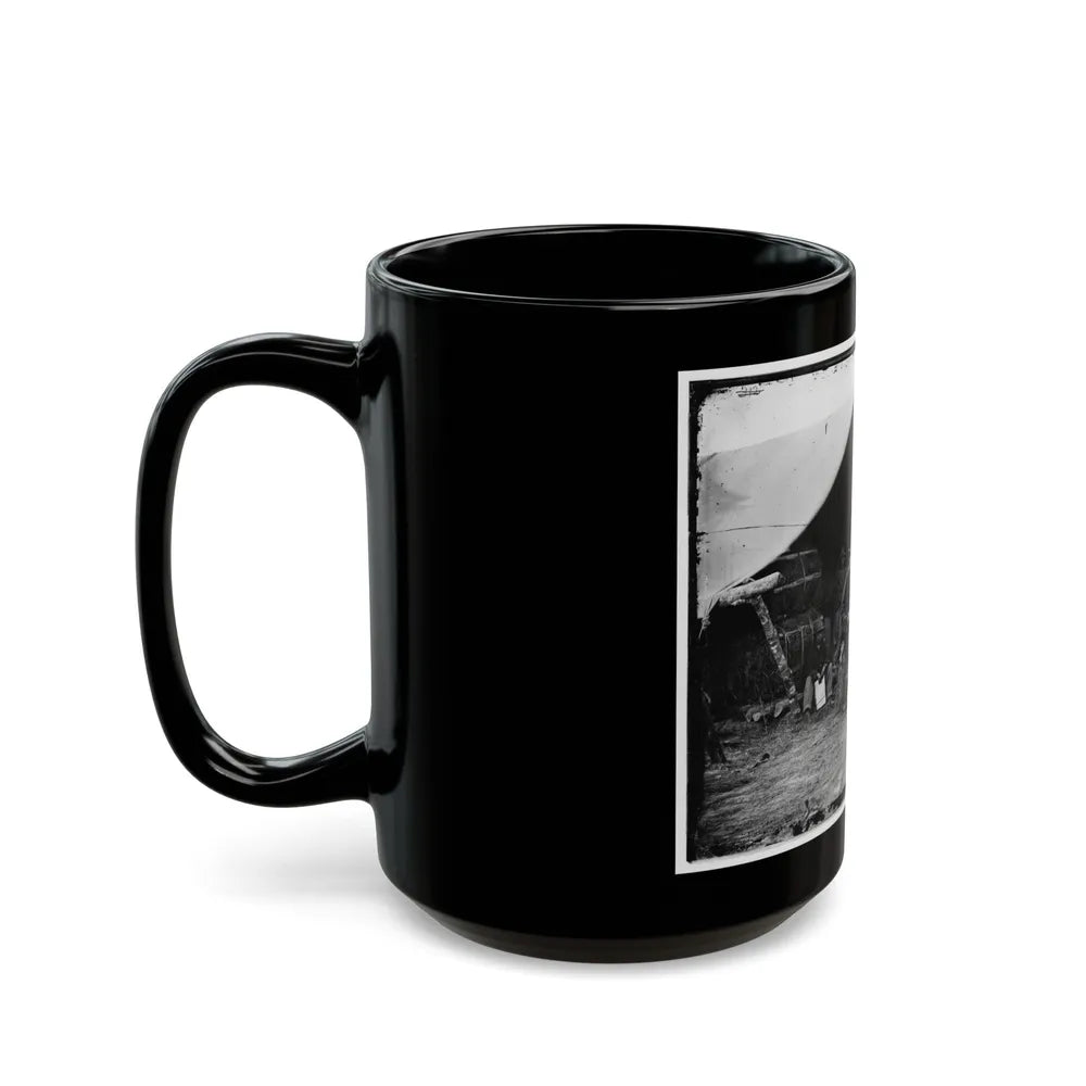 Petersburg, Va. Group Of The Quartermaster Department, 1st Division, 9th Corps, At Leisure (U.S. Civil War) Black Coffee Mug-Go Mug Yourself