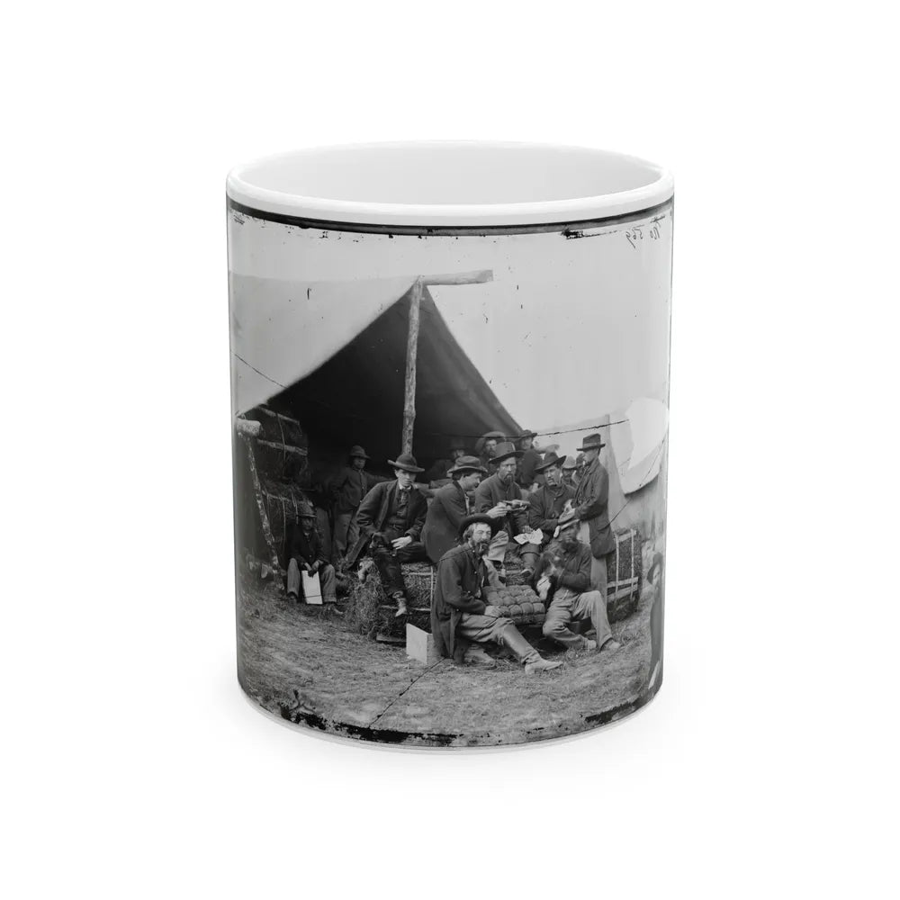 Petersburg, Va. Group Of The Quartermaster Department, 1st Division, 9th Corps, At Leisure (U.S. Civil War) White Coffee Mug-11oz-Go Mug Yourself