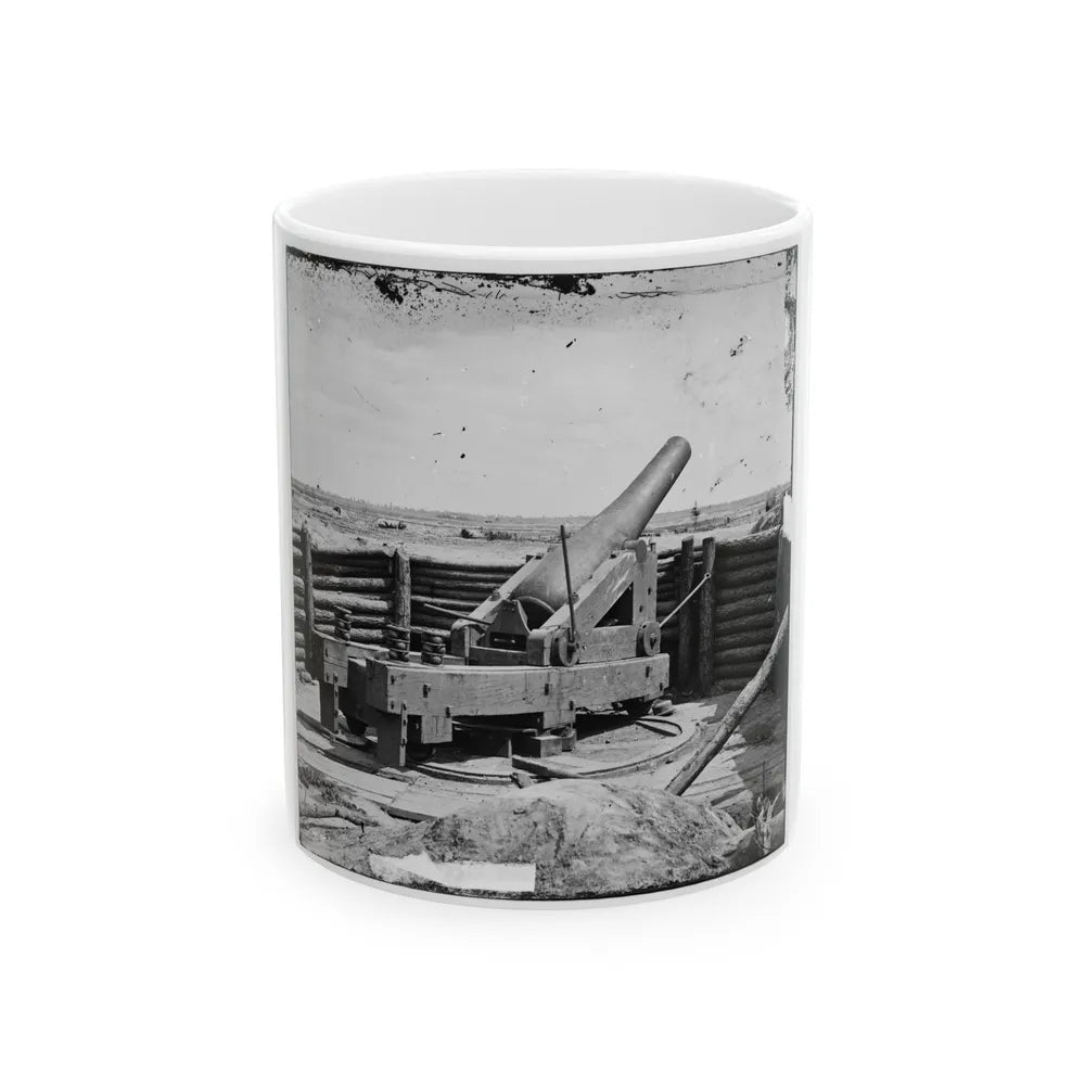 Petersburg, Va. Heavy Gun Mounted On Inner Line Of Confederate Fortifications (U.S. Civil War) White Coffee Mug-11oz-Go Mug Yourself