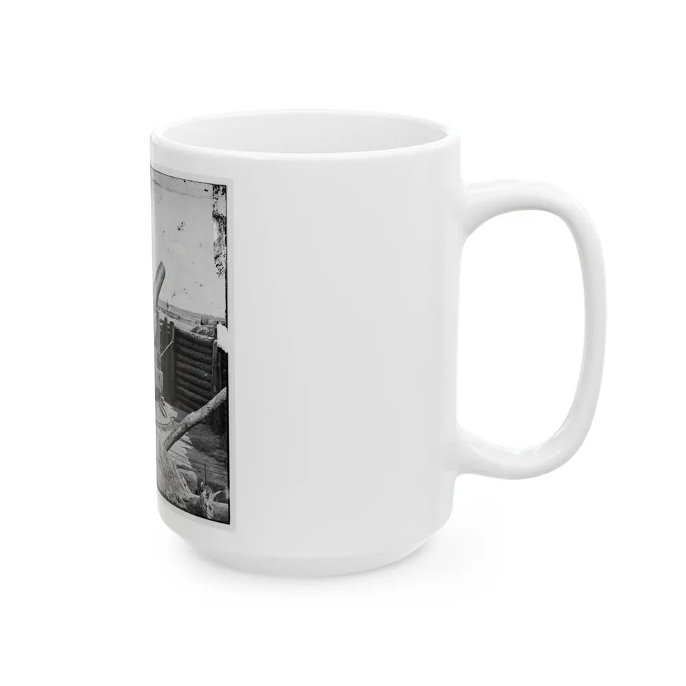 Petersburg, Va. Heavy Gun Mounted On Inner Line Of Confederate Fortifications (U.S. Civil War) White Coffee Mug-Go Mug Yourself