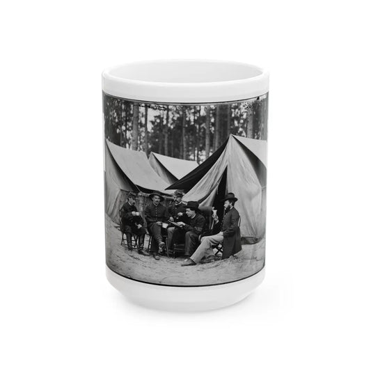 Petersburg, Va. Hospital Stewards Of 2d Division, 9th Corps, In Front Of Tents (U.S. Civil War) White Coffee Mug-15oz-Go Mug Yourself