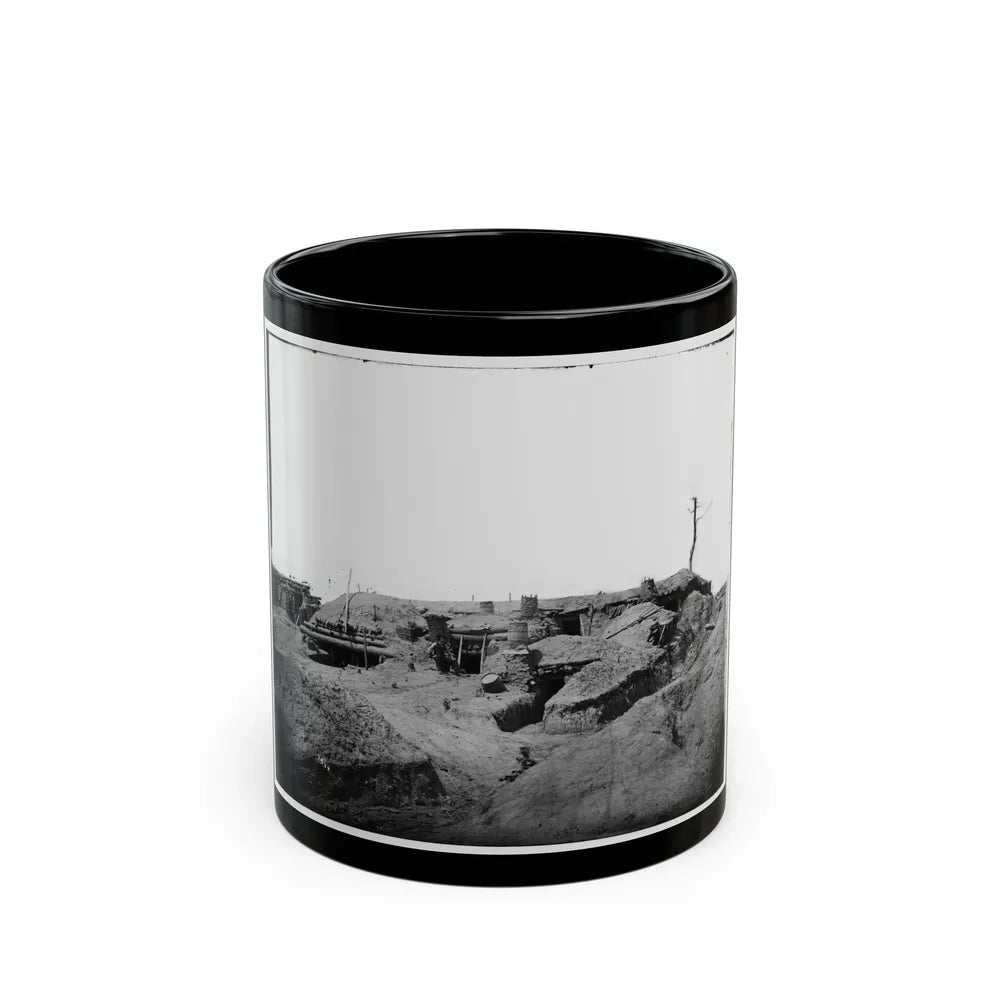 Petersburg, Va. Interior Of Fort Sedgwick (U.S. Civil War) Black Coffee Mug-11oz-Go Mug Yourself