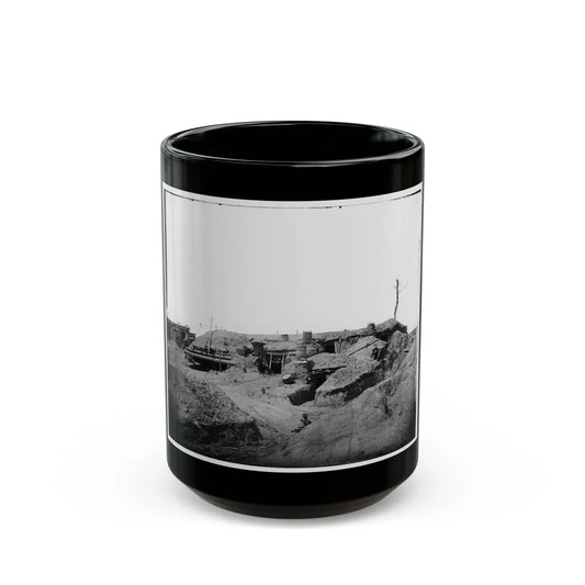 Petersburg, Va. Interior Of Fort Sedgwick (U.S. Civil War) Black Coffee Mug-15oz-Go Mug Yourself