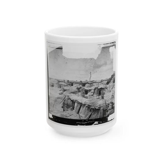 Petersburg, Va. Interior Of Fort Sedgwick, With Bomb-Proof Quarters Of Garrison (U.S. Civil War) White Coffee Mug-15oz-Go Mug Yourself