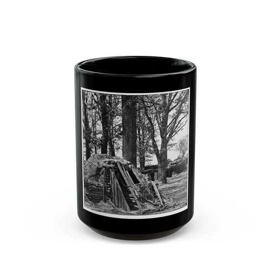 Petersburg, Va. Interior Of Fort Steadman; Bomb-Proof In Foreground (U.S. Civil War) Black Coffee Mug-15oz-Go Mug Yourself