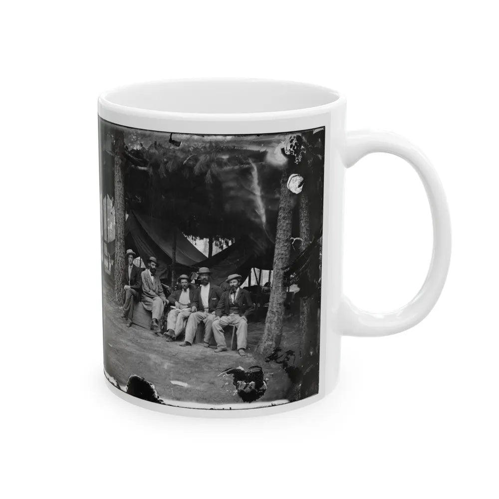 Petersburg, Va. Military Telegraph Operators At Headquarters; Another Group (U.S. Civil War) White Coffee Mug-Go Mug Yourself