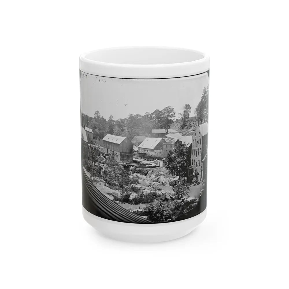 Petersburg, Va. Mills On The Appomattox River Near Campbell's Bridge (U.S. Civil War) White Coffee Mug-15oz-Go Mug Yourself