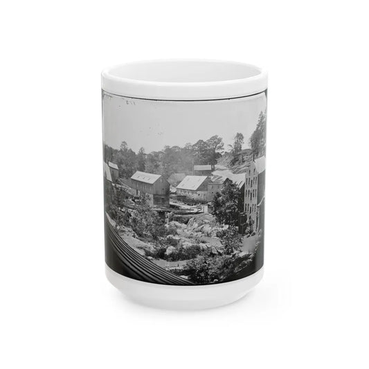 Petersburg, Va. Mills On The Appomattox River Near Campbell's Bridge (U.S. Civil War) White Coffee Mug-15oz-Go Mug Yourself