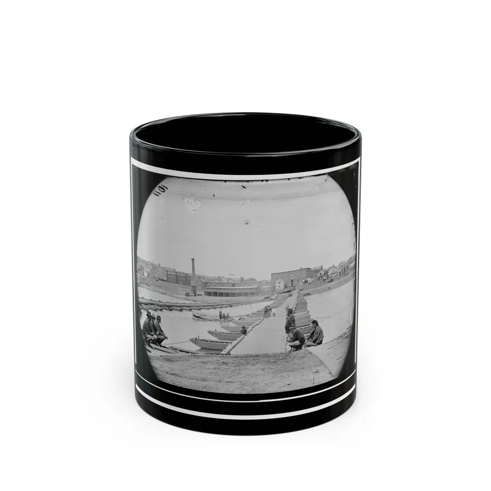 Petersburg, Va. Pontoon Bridges Across The Appomattox River (U.S. Civil War) Black Coffee Mug-11oz-Go Mug Yourself