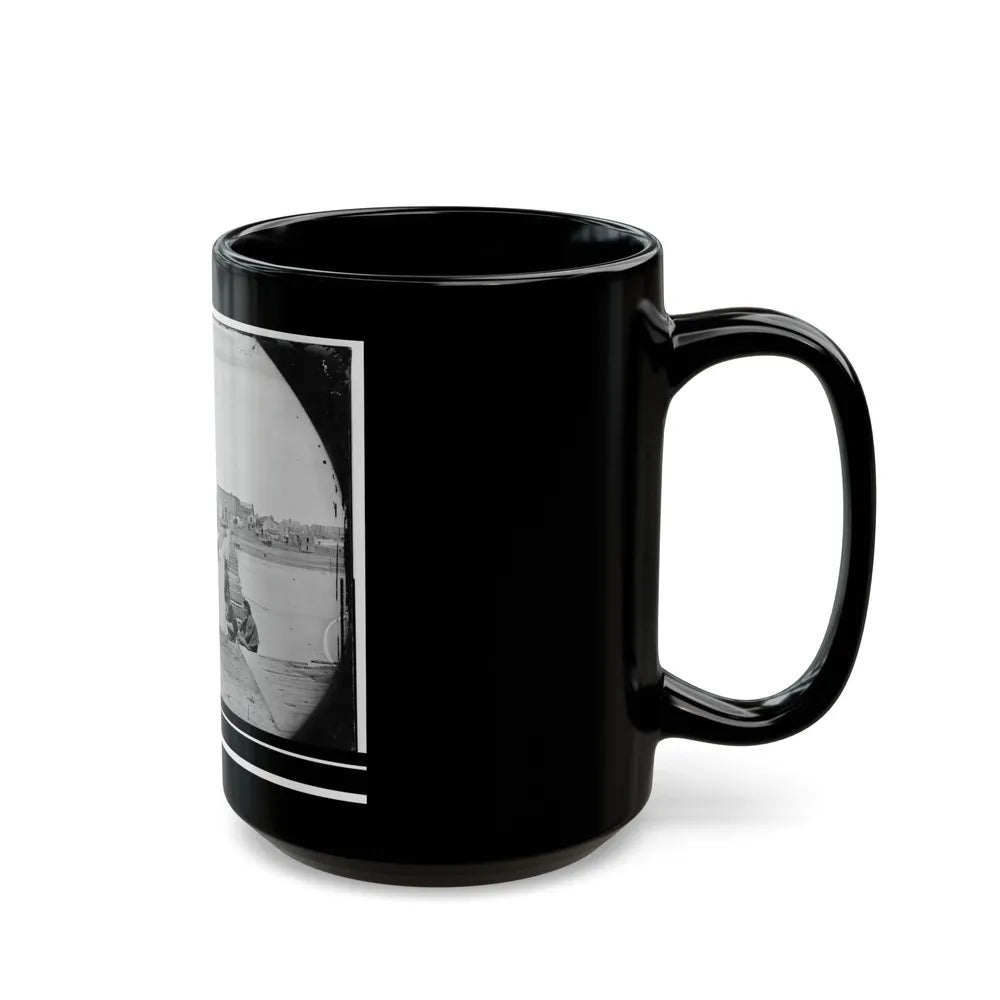 Petersburg, Va. Pontoon Bridges Across The Appomattox River (U.S. Civil War) Black Coffee Mug-Go Mug Yourself