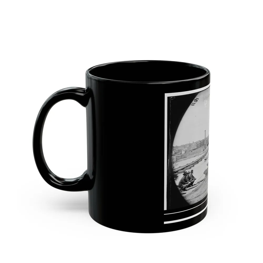 Petersburg, Va. Pontoon Bridges Across The Appomattox River (U.S. Civil War) Black Coffee Mug-Go Mug Yourself